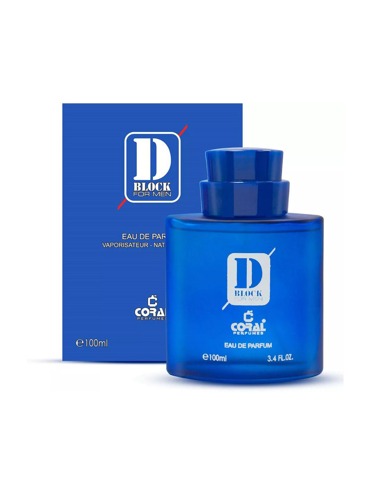 Coral D Block For Men Eau De Parfum 100ML-Blue